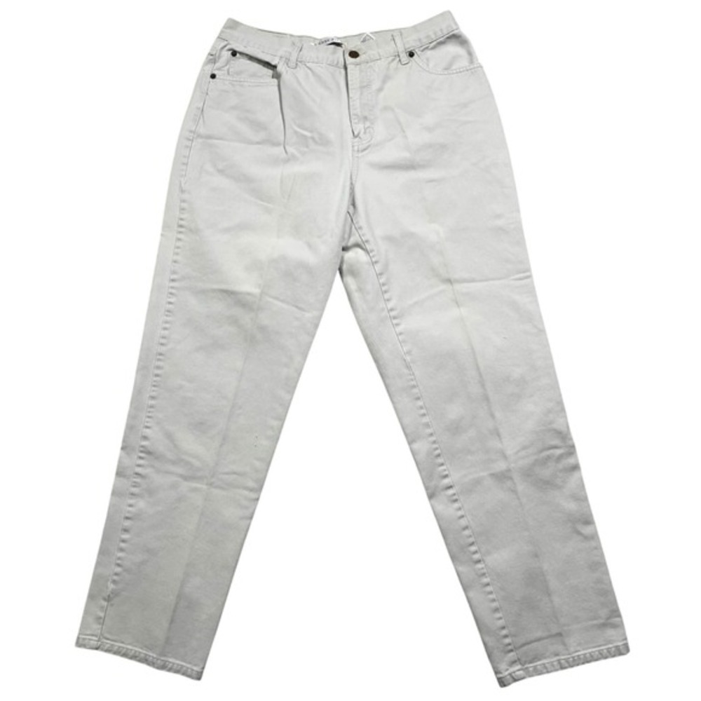 Vintage 90s‎ Bill Blass Womens Pants Easy Fit Cream Light Wash Cotton Size 12